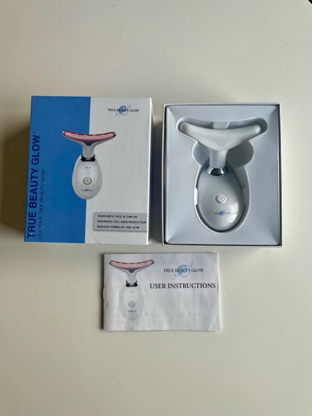 True Beauty Glow Facial Sculpting Device - White & Rose Gold